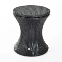 Outsunny Outdoor Patio Rattan Wicker Side Table Ice Bucket Cooler(m-6)
