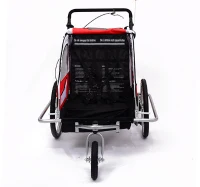 Aosom Elite II 3in1 Double Child Bike Trailer, Stroller & Jogger - Red/ White(m-5)
