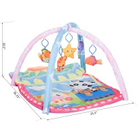 Qaba 36" x 26" Kids Baby Toddler Play Gym Activity Center Creeping Mat - Farm Animals(m-4)