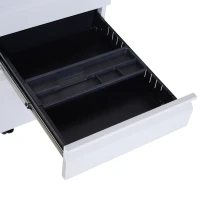 HomCom 24" Steel 3 Drawer Locking File Cabinet on Wheels - Grey(m-8)