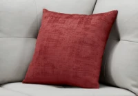 Monarch 18" x 18" Brushed Velvet Decorative Throw Pillow (1 pc) - Red(m-2)