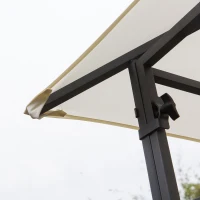 Outsunny 10'x10' Decorative Garden Gazebo with Steel Frame - Elegant Patio Canopy, Cream - Perfect for Outdoor Events & Gatherings(m-5)