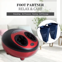 HomCom Multi Function Relaxing Kneading Heated Shiatsu Calf Foot Massager - Red(m-5)