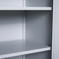 HomCom 36" Counter Height Metal Locking Storage Cabinet with 2 Adjustable Shelves - White(m-12)