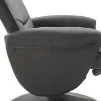 HOMCOM PU Leather Modern Swivel Recliner Chair with Ottoman Set - Black(m-7)