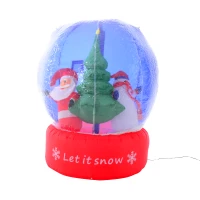 4' Inflatable LED Lit Christmas Snow Globe w/ Santa & Frosty - Lawn Yard Decoration(m-1)