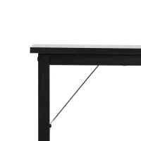 HOMCOM Heavy Duty Office Writing Desk Computer Table w/ Adjustable Feet Wood Grain Black(m-9)