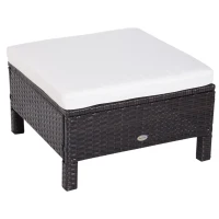 Outsunny 3 Piece Loveseat and Nested Ottoman Outdoor Furniture Set with Adjustable Armrest(m-8)