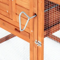 PawHut Dual Chicken Coop with Garden Bed, Large Hen House with Nesting Boxes, Removable Trays, Ramps, 123" x 27.5" x 42.5", Natural Wood(m-9)