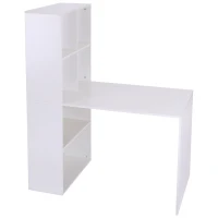 Vinsetto 57" Modern Space Saving Home Office Work Table Computer Desk and Bookcase Combo - White(m-3)