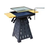 Outsunny Wood Burning/Charcoal Outdoor Fire Pit BBQ Grill Combo(m-6)