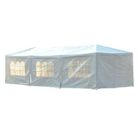 Outsunny 10' x 30' Pop Up Canopy Tent with 4 Removable Mesh Side Walls - White(m-1)