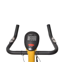 Soozier Upright Stationary Exercise Bike with LCD Monitor - Yellow(m-5)