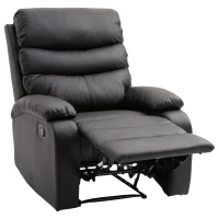 HomCom PU Leather Traditional Manual Recliner Chair - Black(m-2)
