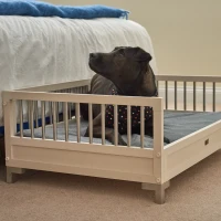 New Age Pet Raised Dog Bed with Memory Foam Cushion - Antique White Large(m-2)