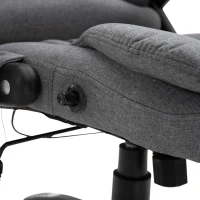 Vinsetto Adjustable Reclining Heating Massage Office Chair Linen Fabric - Grey(m-16)