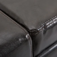 HomCom Unique Large 51" Tufted Faux Leather Storage Bench Ottoman Couch - Dark Brown(m-9)