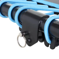 Soozier Foldable Small Exercise Trampoline with 3-Level Adjustable T-Bar for Adults and Children - Blue and Black(m-11)