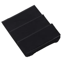 PawHut 3 Step Foldable Pet Stairs for Small Dogs  Suede Fleece  16” L x 20” H - Black(m-8)