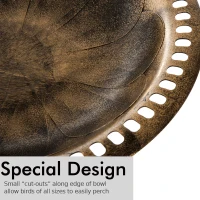 Outsunny 28" Tall Resin Free Standing Garden Pedestal Bird Bath Bowl - Bronze(m-7)