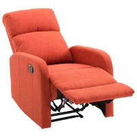 HomCom Linen Fabric Manual Recliner Lounger Chair  with Footrest - Red(m-9)