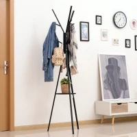 HOMCOM 71" Metal Freestanding Modern Tree Branch Coat Rack - Black(m-5)