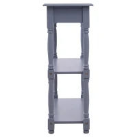 HomCom 40"W Modern Country Pine 3 Tier Wooden Entryway Console Table - Grey(m-8)