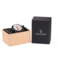 Senors Orange Dial Men's Chronograph Watch Grey Genuine Leather Strap Quartz Watch Auto Date Sports Mens Watches Internet Celebrity(m-3)