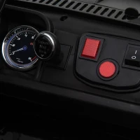 Aosom 12V Ride On Car 2-Seat Police Truck w/ Remote Control & 3 Speeds & LED Light Bar and Audio Input - Black(m-12)