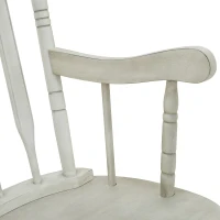 HomCom Rubberwood Indoor / Outdoor Porch Slat Rocking Chair - Antique White(m-9)