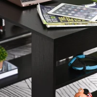 HomCom 360° Rotating Home Office Corner Desk and Storage Shelf Combo L-Shaped Table Workstation - Black(m-8)