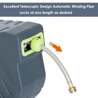 Outsunny 50’ Plastic Portable Outdoor Wall Mount Retractable Water Hose Reel(m-6)