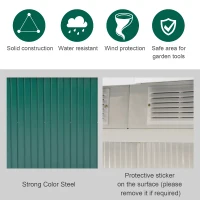 Outsunny Metal Outdoor Shed 9'x4' - Lockable Storage for Garden Tools, Lawn Equipment - Green(m-4)