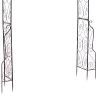 Outsunny 7.5' Metal Outdoor Garden Arch Arbor Trellis - Black Bronze(m-12)