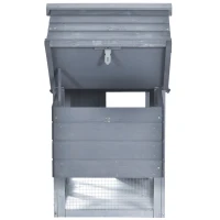 PawHut 59" Solid Wood Enclosed Outdoor Backyard Chicken Coop Kit with Nesting Box - Grey(m-8)