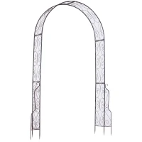 Outsunny 7.5' Metal Outdoor Garden Arch Arbor Trellis - Black Bronze(m-1)