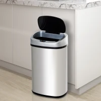 HomCom 48L / 12.5 Gallon Stainless Steel Automatic Motion Sensor Trash Can(m-5)