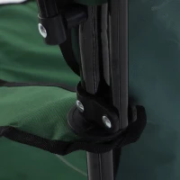 Outsunny Oxford Sports Folding Metal Camping Chair with an Overhead Shade Canopy & an Included Side Cup Holder - Green(m-9)