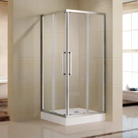 Kleankin 35.5"x35.5"x74.75" Aluminum Sliding Glass Room Elegant Conered Shower Enlosure(m-1)
