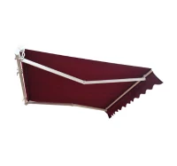 Outsunny 10' x 8' Patio Manual Retractable Sun Shade Awning - Red(m-3)