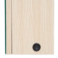 Kleankin 25" x 27" Double Door LED Bathroom Mirror Medicine Cabinet - White Oak(m-11)