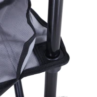 Outsunny Oxford Sports Folding Metal Camping Chair with an Overhead Shade Canopy & an Included Side Cup Holder - Grey(m-6)