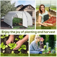 Outsunny 19' x 10' x 6' Large Walk-in Tunnel Greenhouse Garden Plant House, White(m-5)