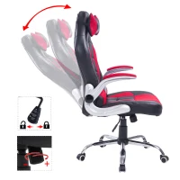 HomCom High Back Racing Style Ergonomic Gaming Chair With Armrest, Lumbar And Head Support - Red / Black(m-4)