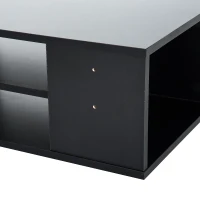 HomCom 48” Modern Wooden Floating Media Center Shelf Unit - Matte Black(m-8)