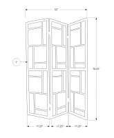 Monarch 3-Panel Folding Privacy Screen Room Divider Changing Screen - Black Wood Frame(m-4)