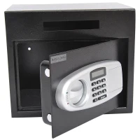 HomCom 14" x 10" x 12" Electronic Digital Home Security Safe Box - Black(m-5)