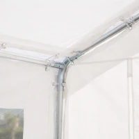 Outsunny 32" x 20" Outdoor Heavy Duty Carport Canopy Gazebo Wedding Party Tent Garage - White(m-13)
