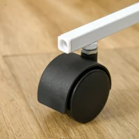 PawHut Rolling Parrot Stand with Lightweight Design, Metal Bird Stand with Wheels, Wooden Parrot Perch Stand, Stainless Steel Bird Food Bowls, Pure White(m-12)