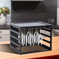 HomCom Modern Wood Tabletop Stemware Rack - Holds 20 Wine Glasses(m-3)